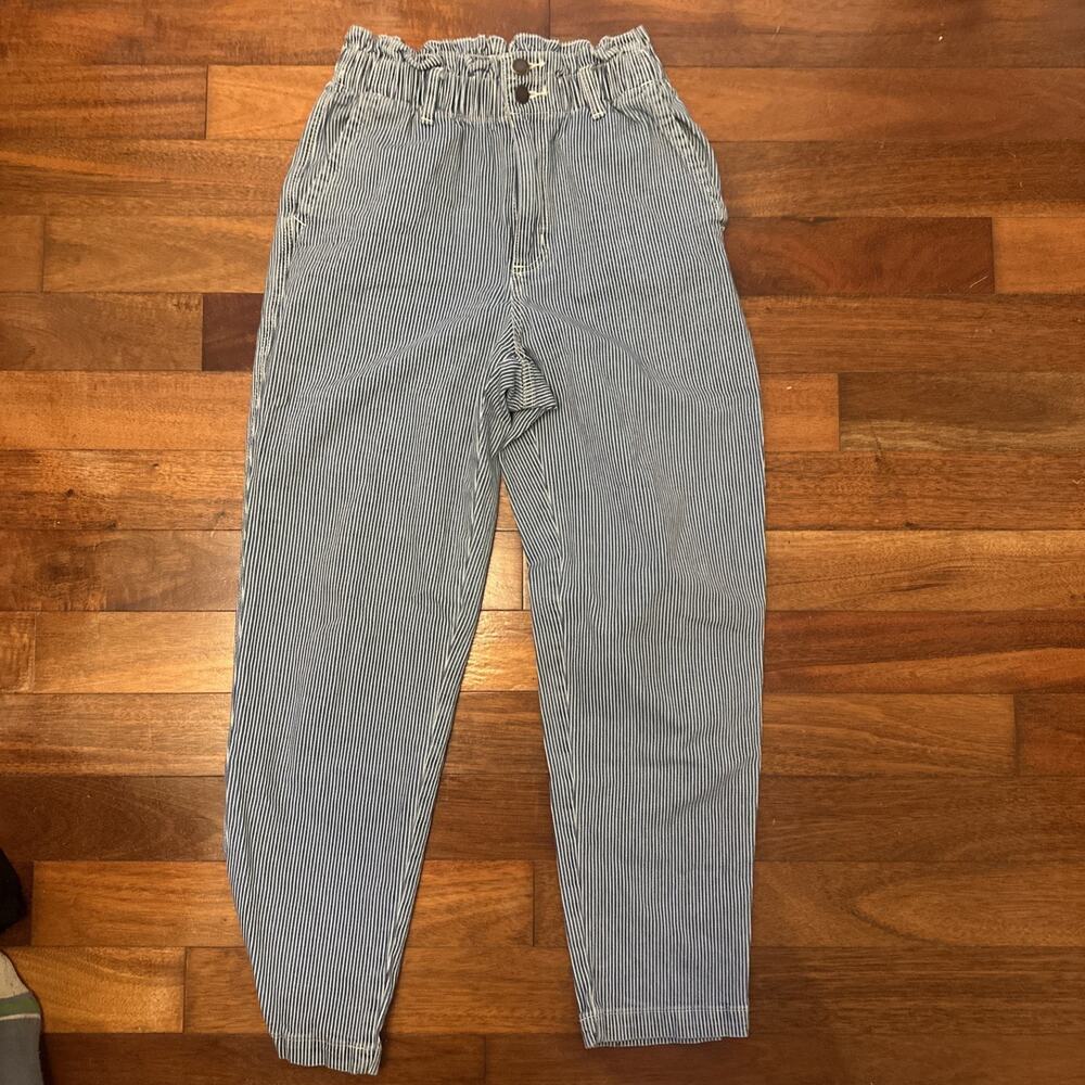 Women's High Rise Train Conductor Pants Universal Thread Navy Blue Striped Sz 4